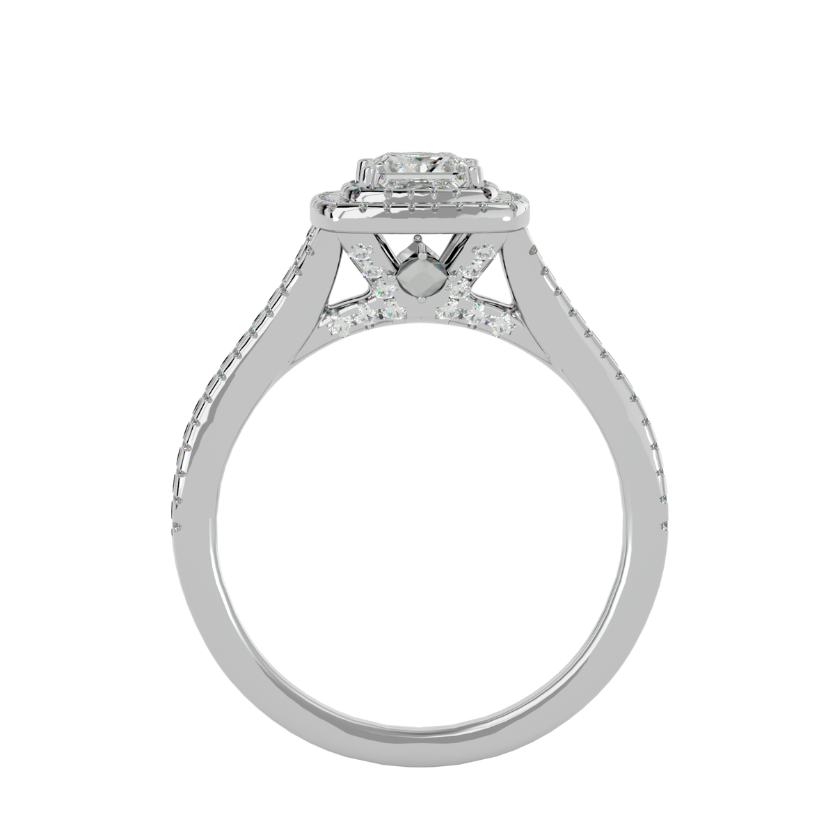 Luciana Solitaire Halo Ring