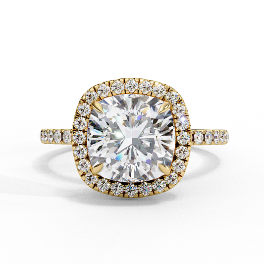 Gwyneth Solitaire Halo Ring