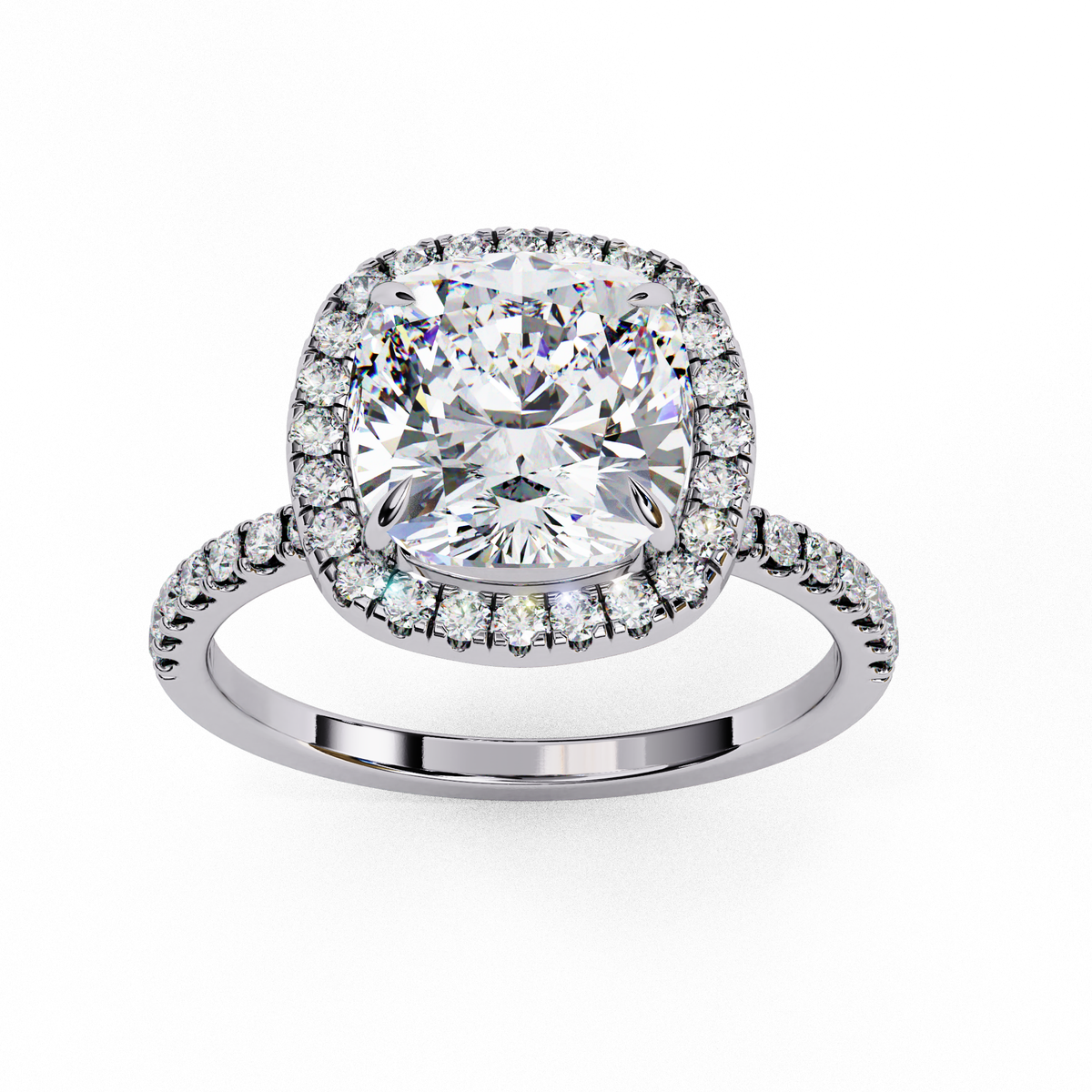 Gwyneth Solitaire Halo Ring
