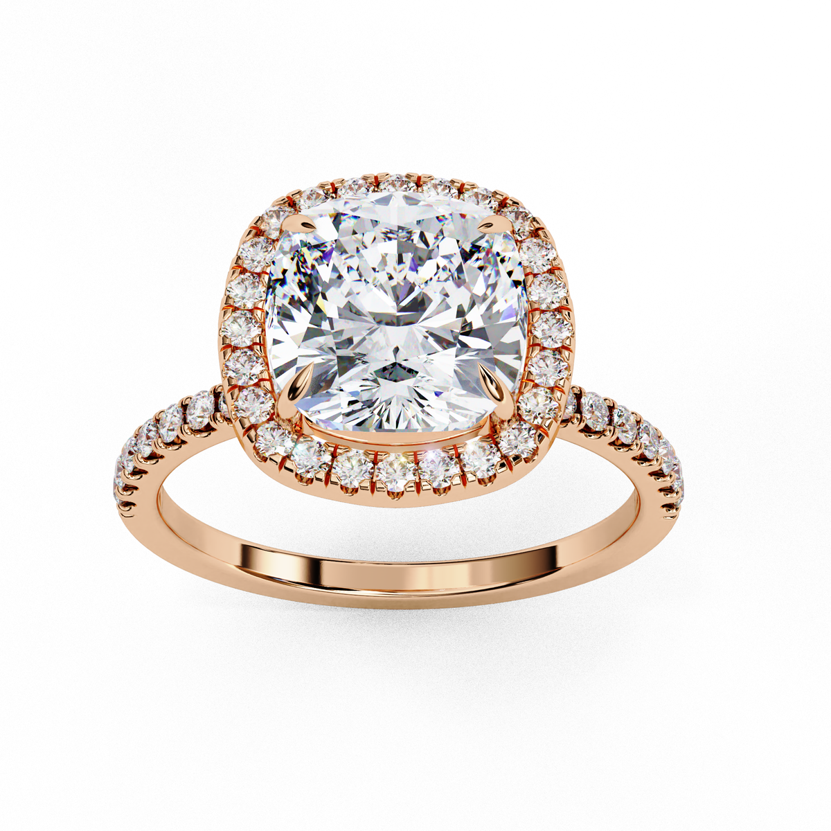 Gwyneth Solitaire Halo Ring