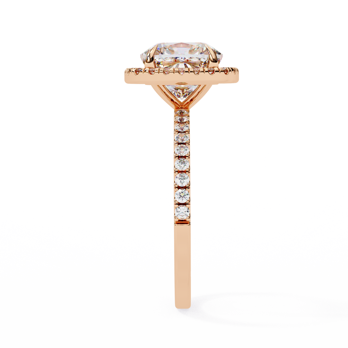 Gwyneth Solitaire Halo Ring