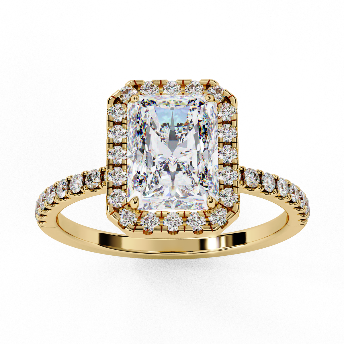 Jacqueline Solitaire Halo Ring