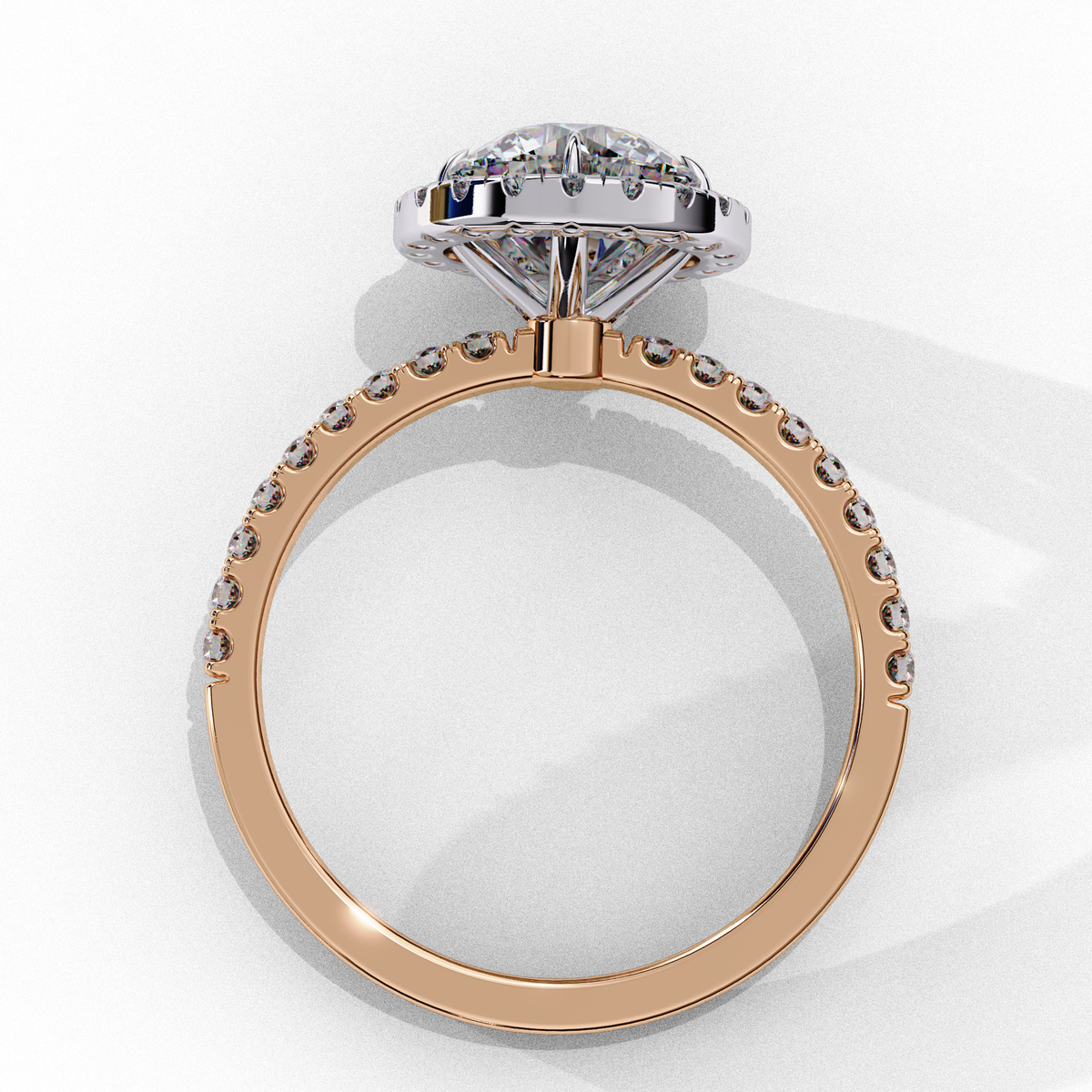 Alexandra Solitaire Halo Ring