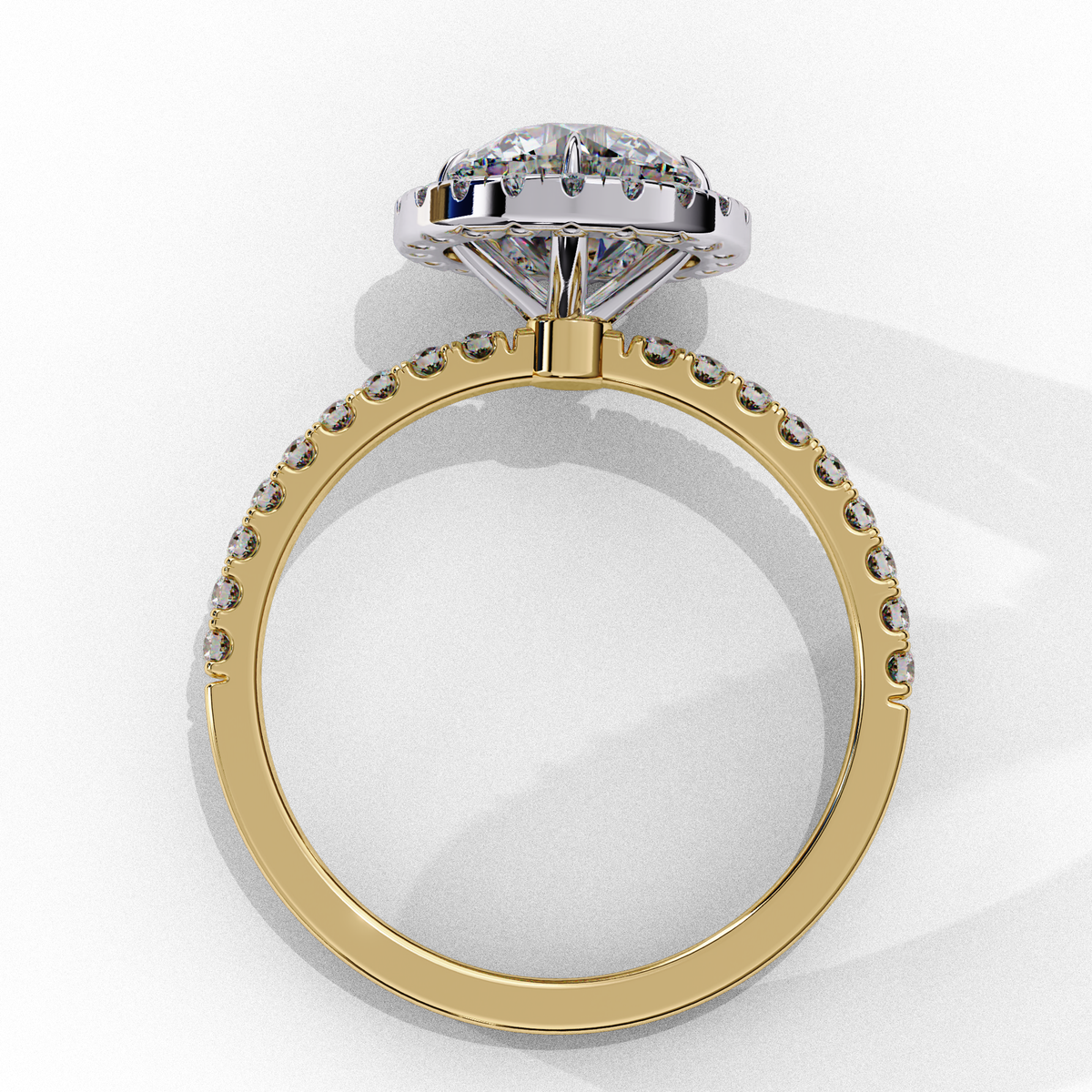 Alexandra Solitaire Halo Ring