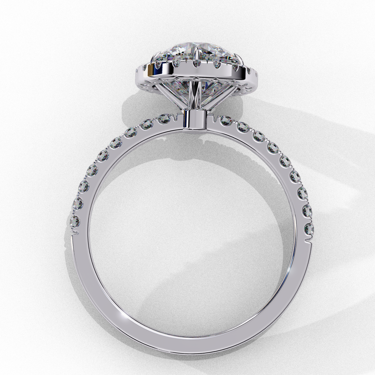 Alexandra Solitaire Halo Ring