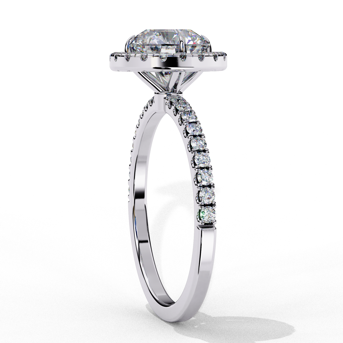 Alexandra Solitaire Halo Ring