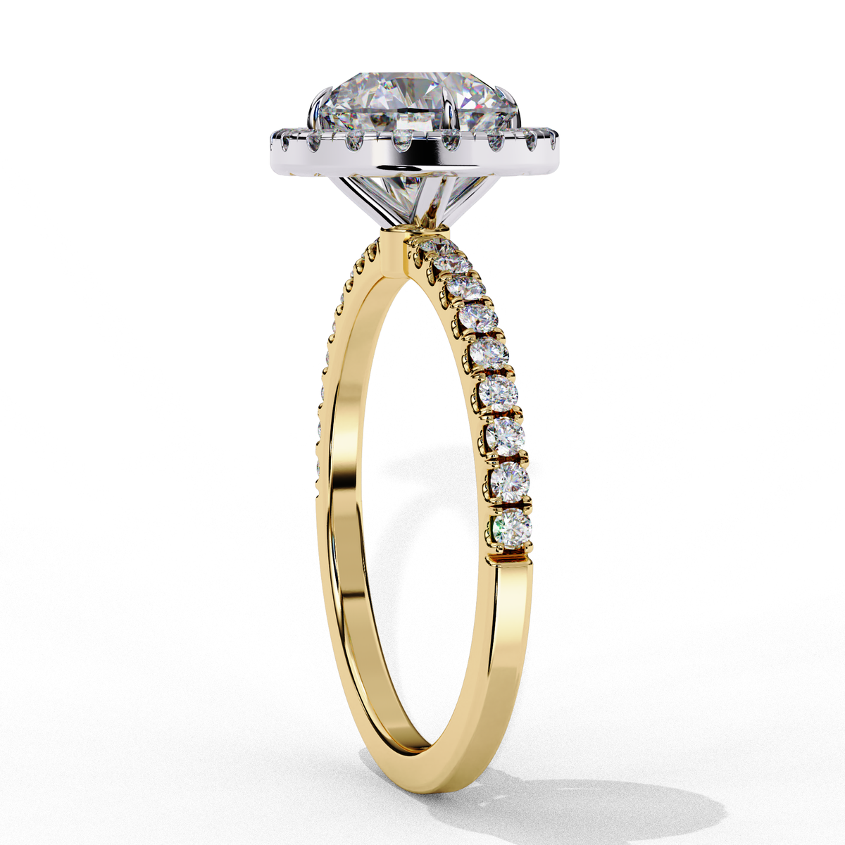 Alexandra Solitaire Halo Ring