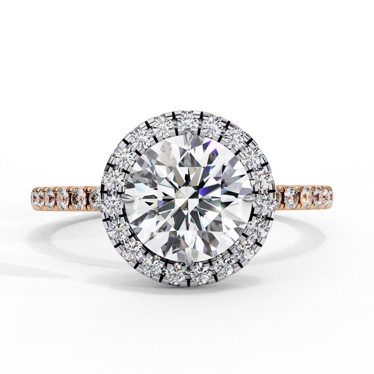 Alexandra Solitaire Halo Ring
