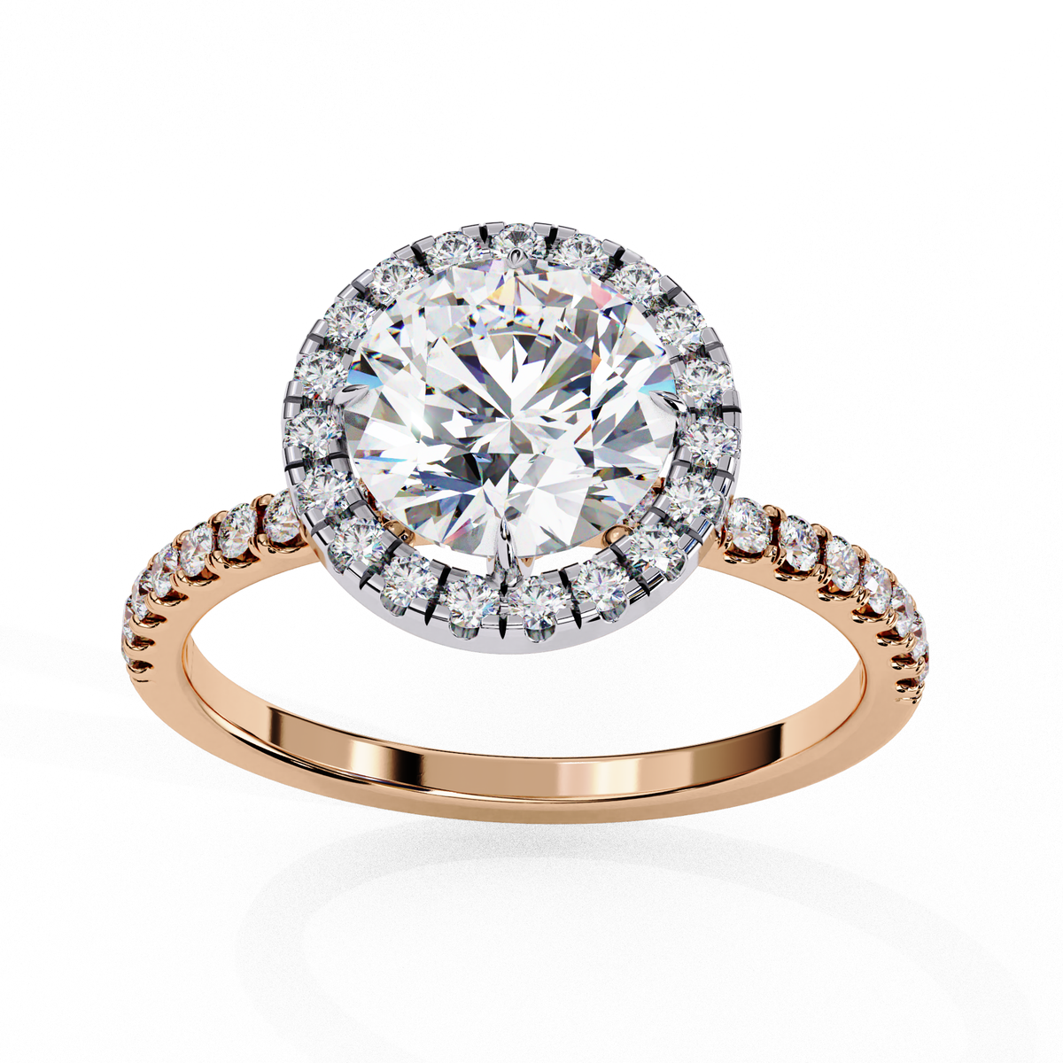 Alexandra Solitaire Halo Ring