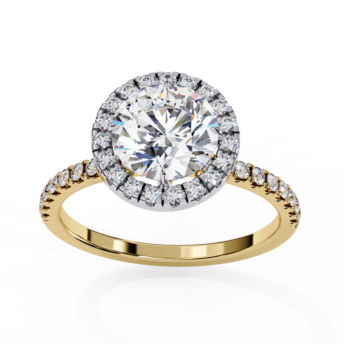 Alexandra Solitaire Halo Ring