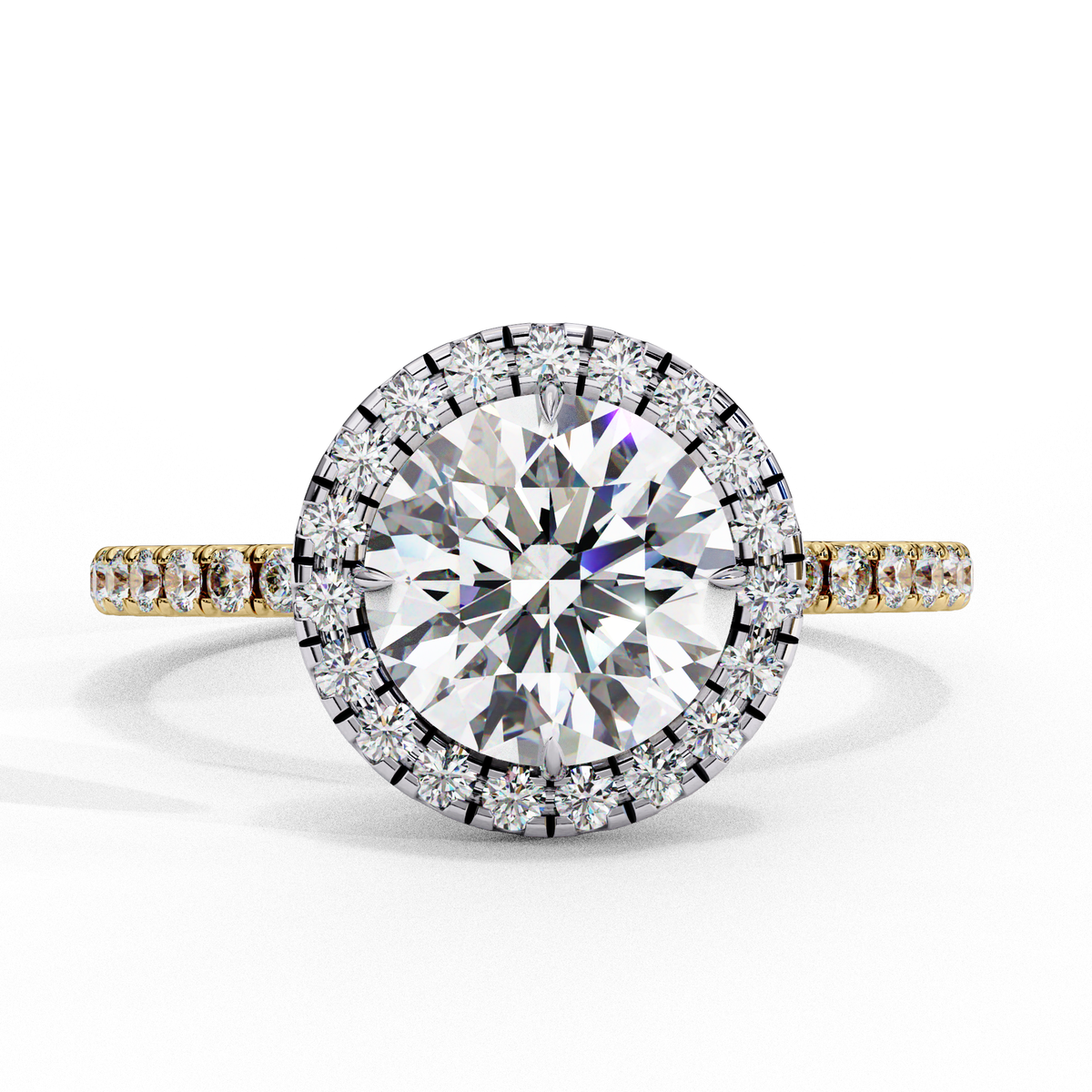 Alexandra Solitaire Halo Ring