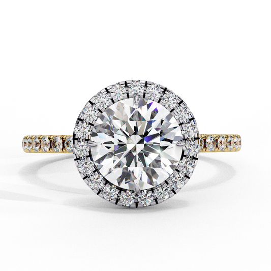 Alexandra Solitaire Halo Ring