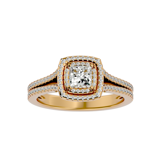 Luciana Solitaire Halo Ring