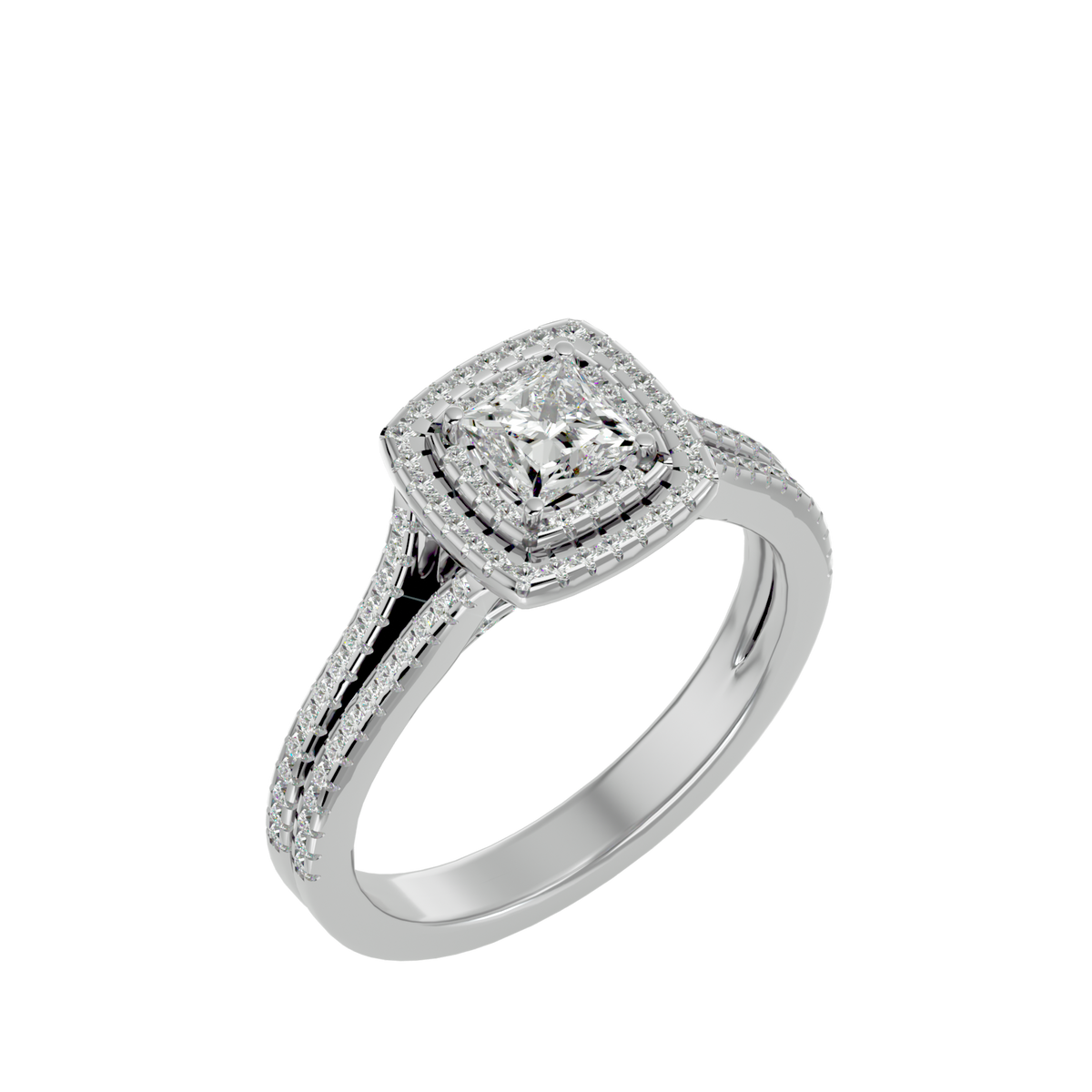 Luciana Solitaire Halo Ring