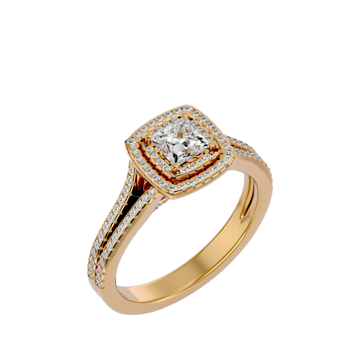 Luciana Solitaire Halo Ring