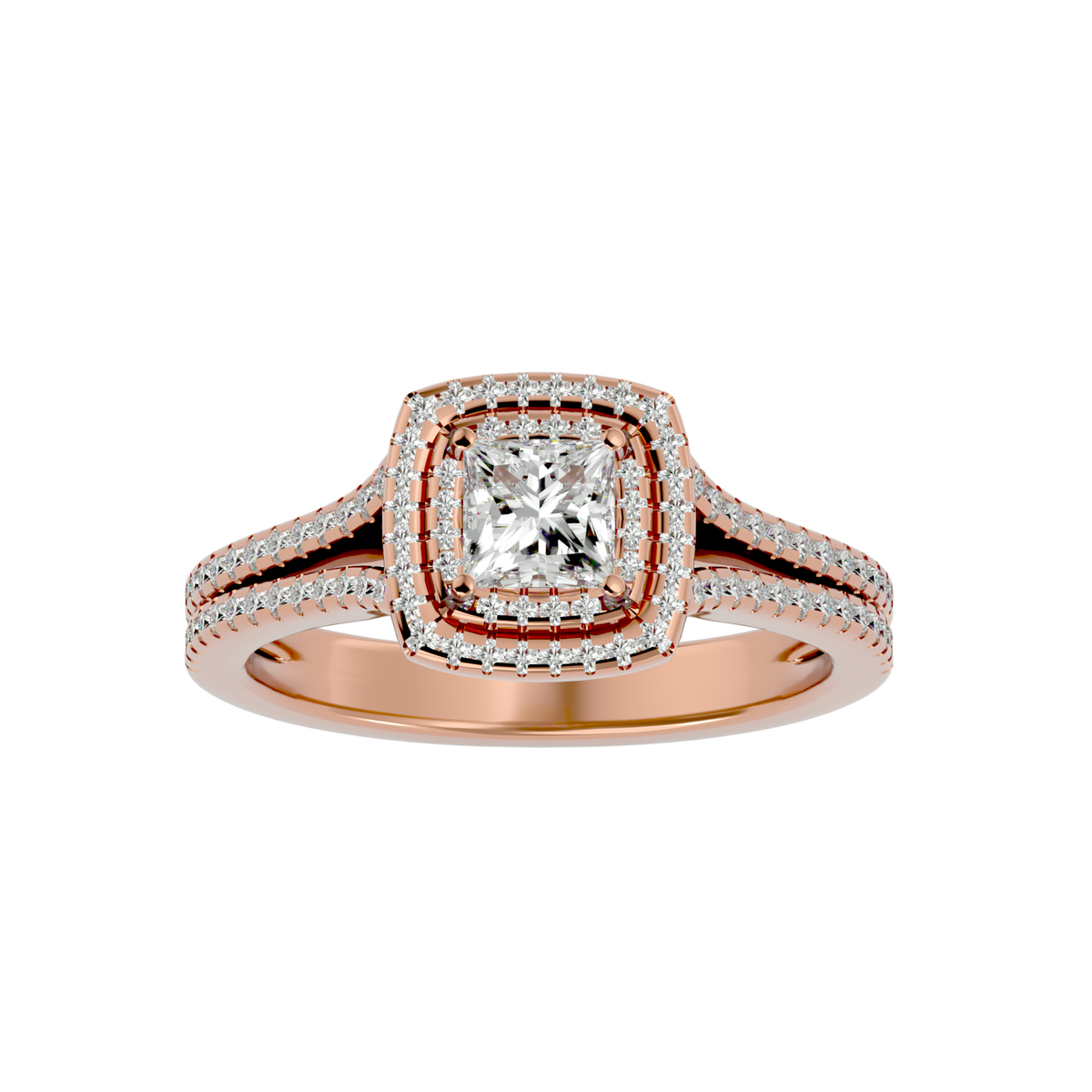 Luciana Solitaire Halo Ring