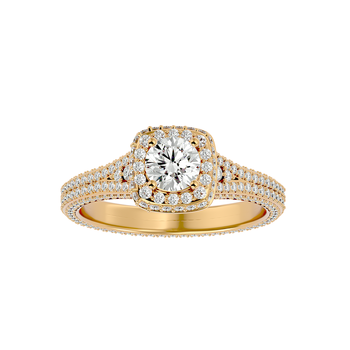 Rebecca Solitaire  Halo Ring