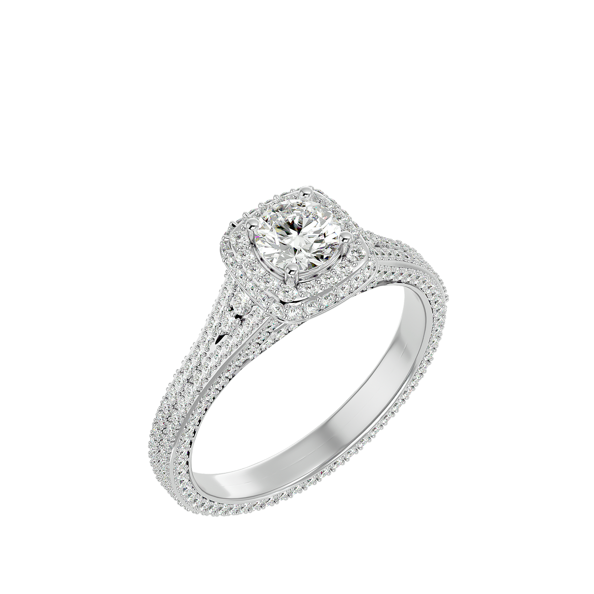 Rebecca Solitaire  Halo Ring