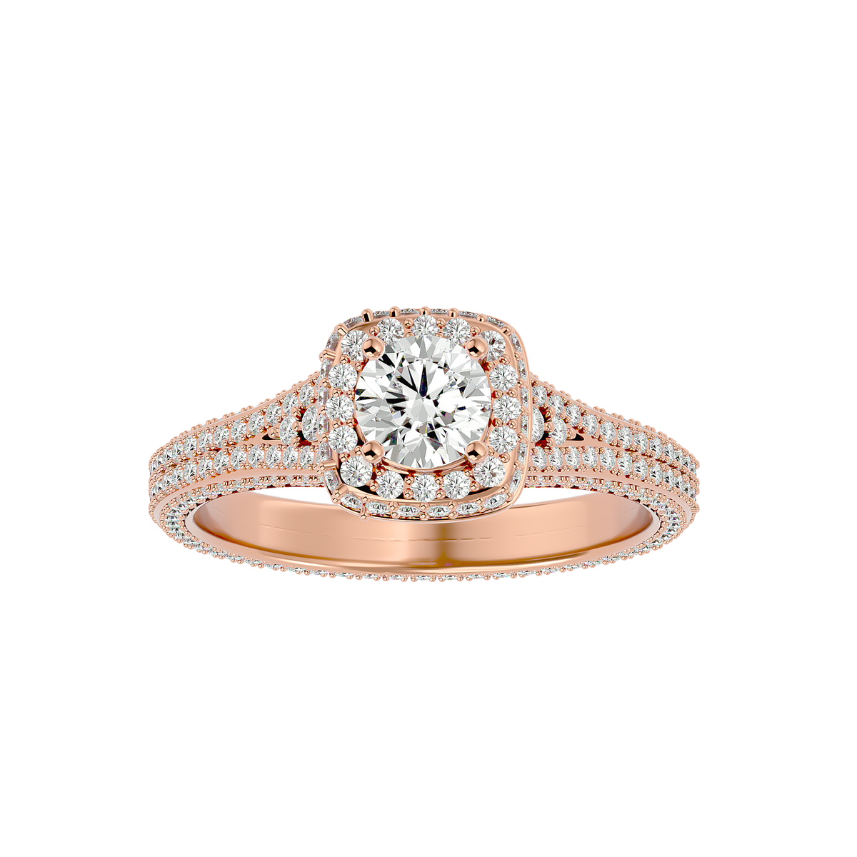 Rebecca Solitaire  Halo Ring