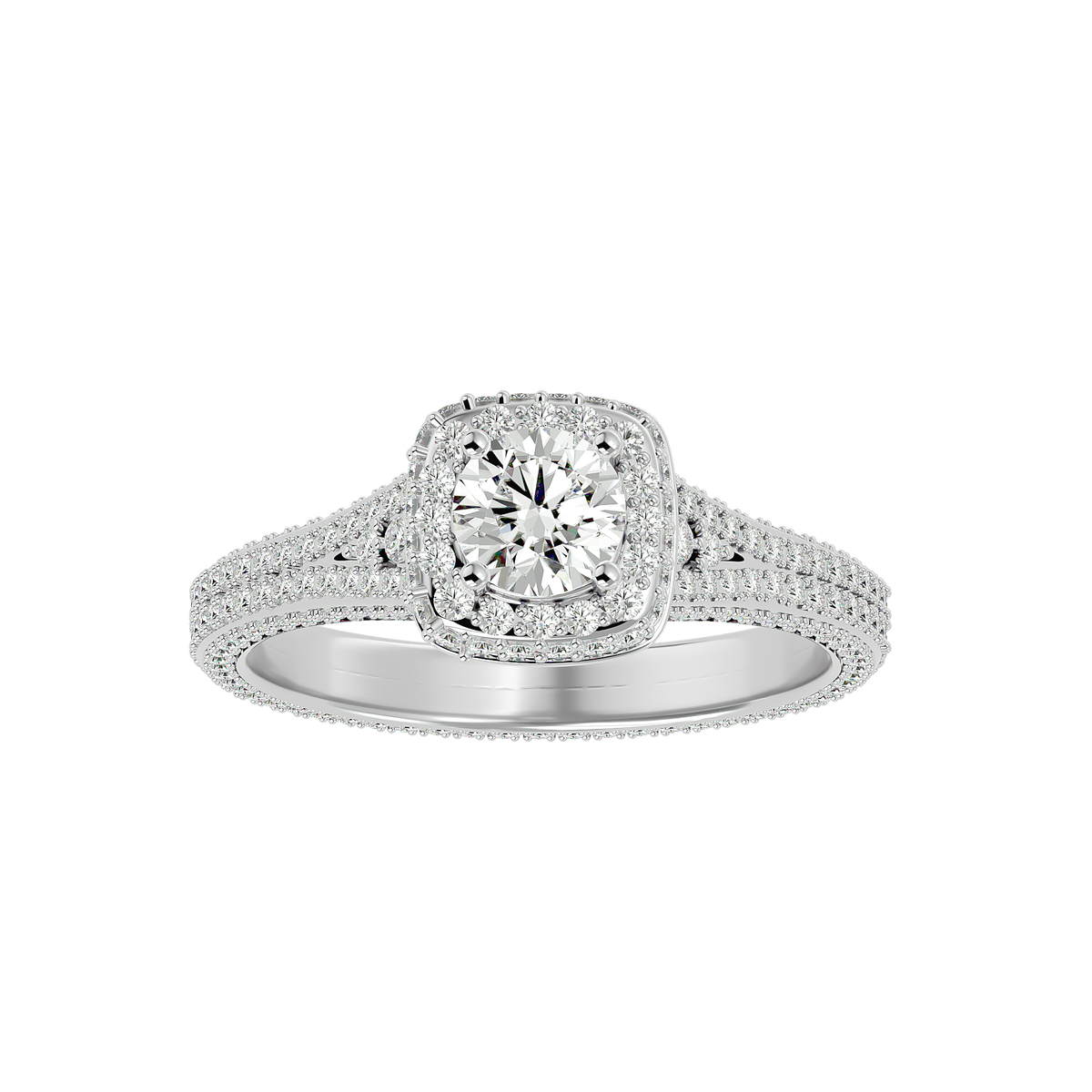Rebecca Solitaire  Halo Ring