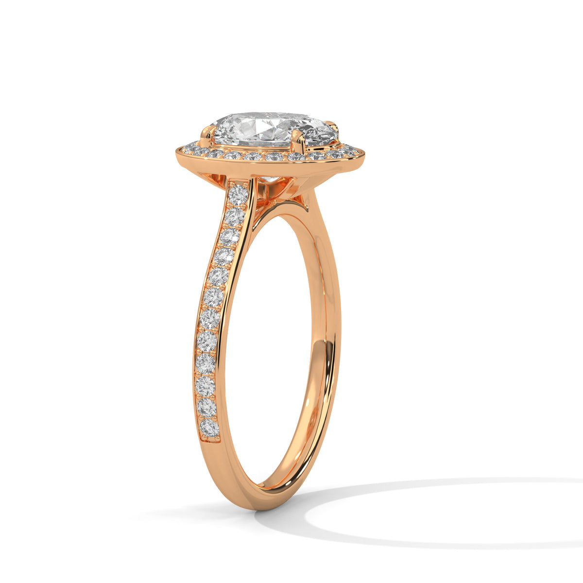 Audrey Solitaire Halo Ring