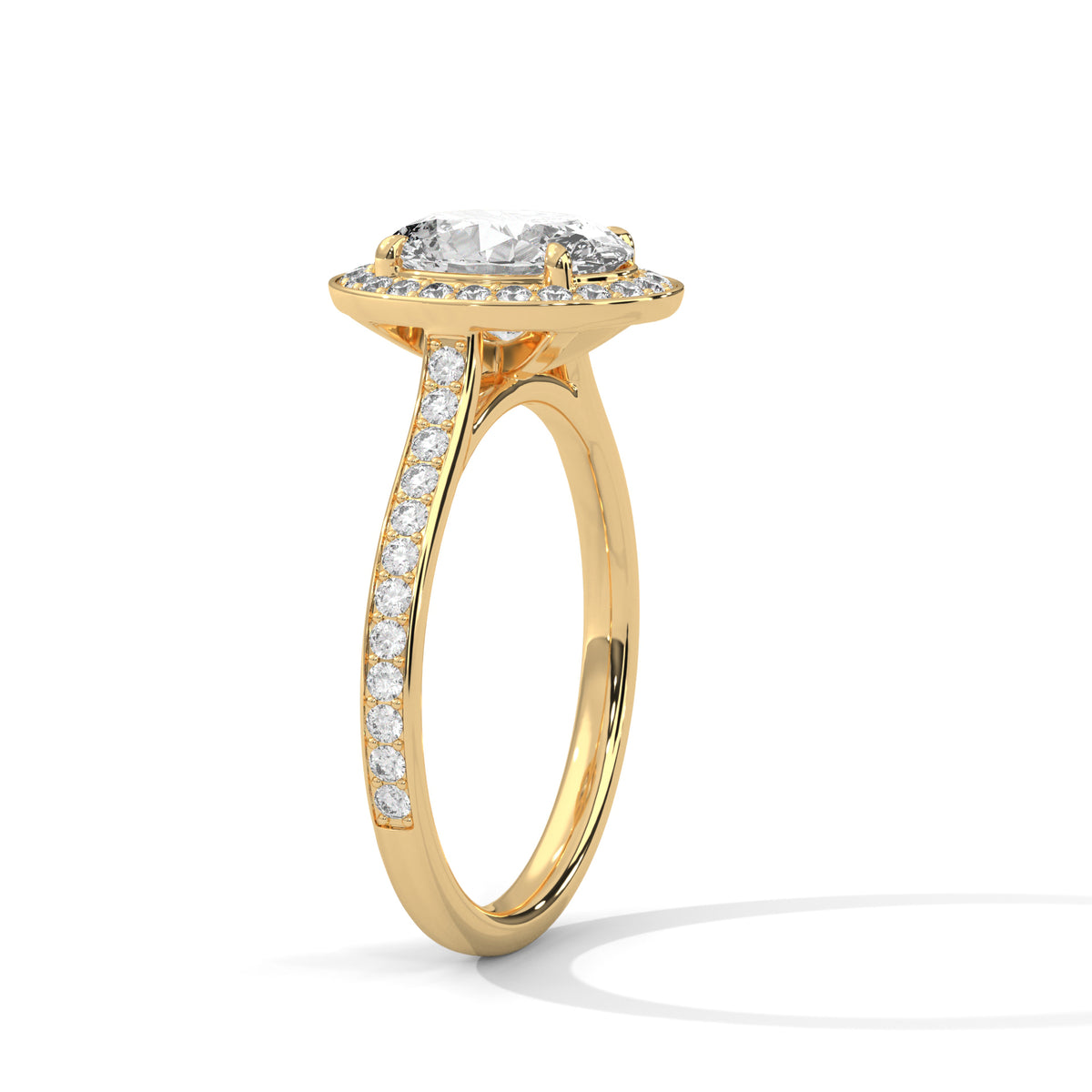 Audrey Solitaire Halo Ring