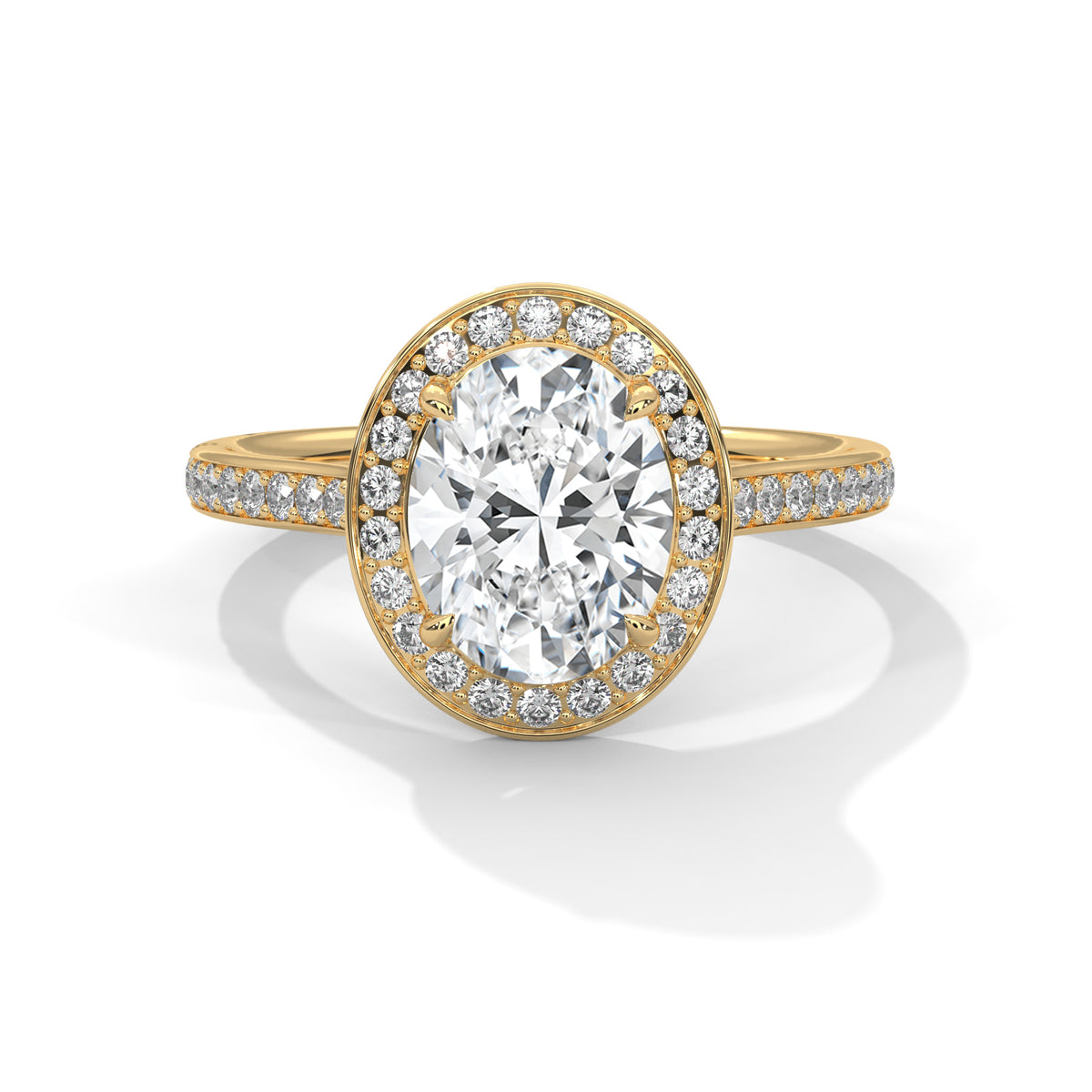 Audrey Solitaire Halo Ring
