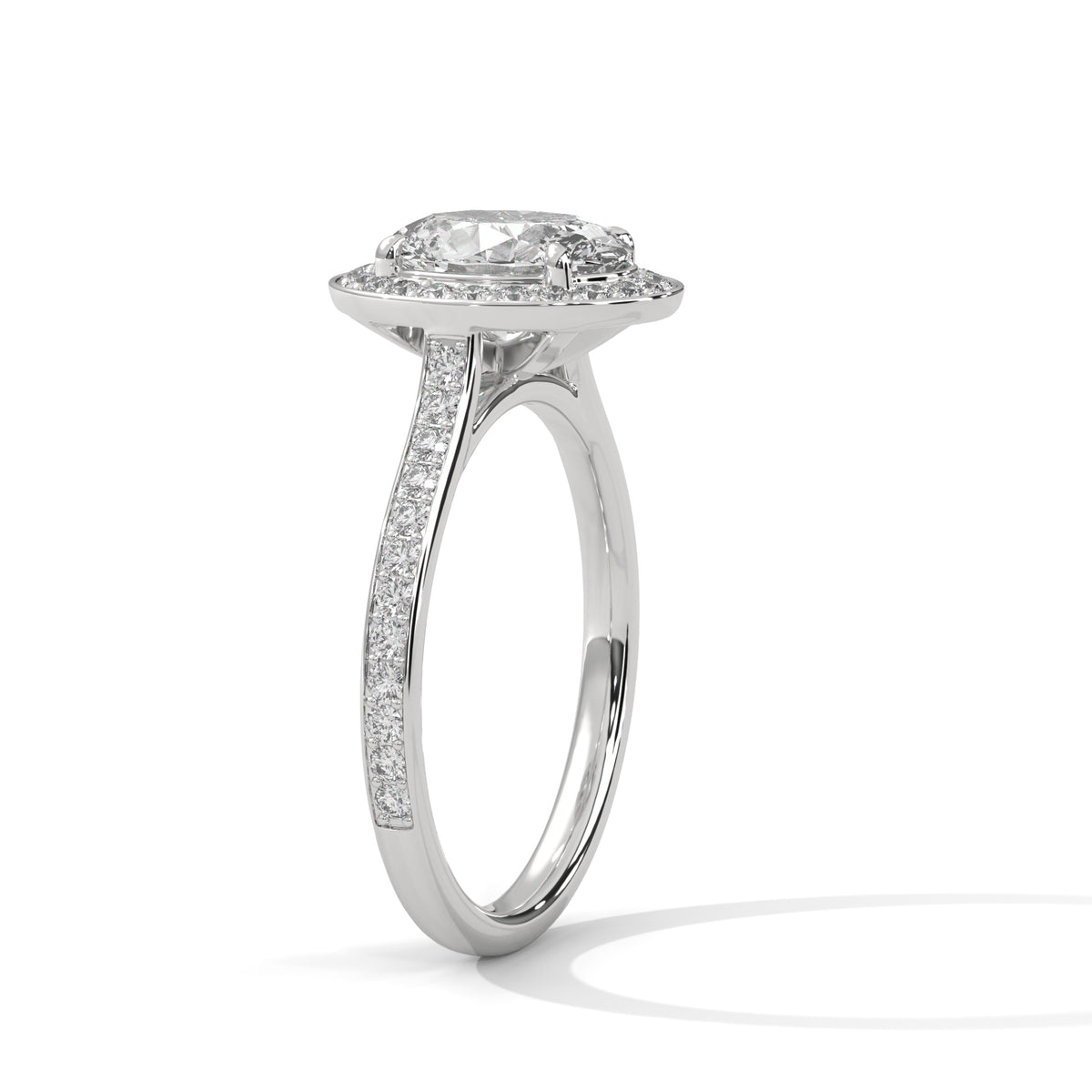 Audrey Solitaire Halo Ring
