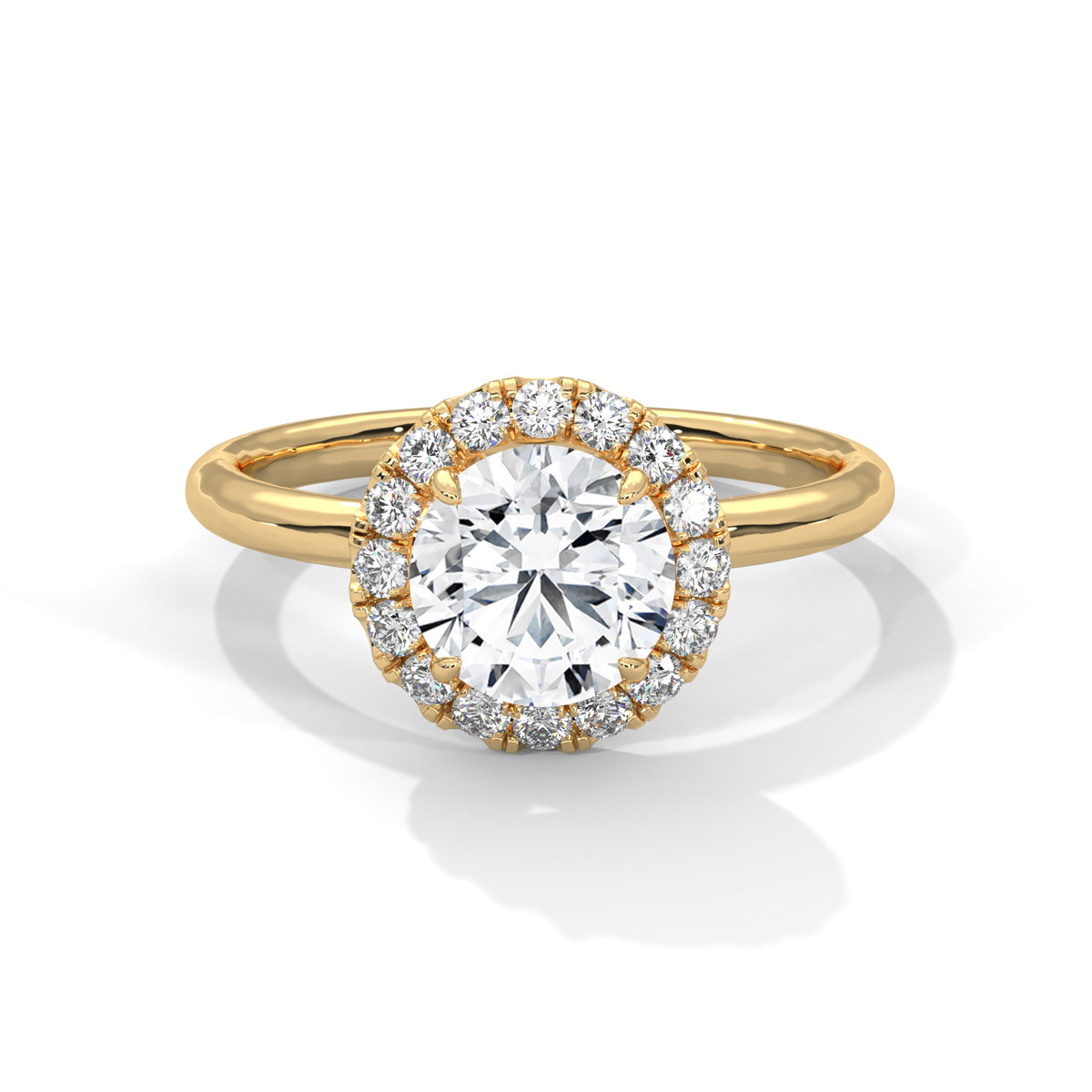Diana Solitaire Halo Ring
