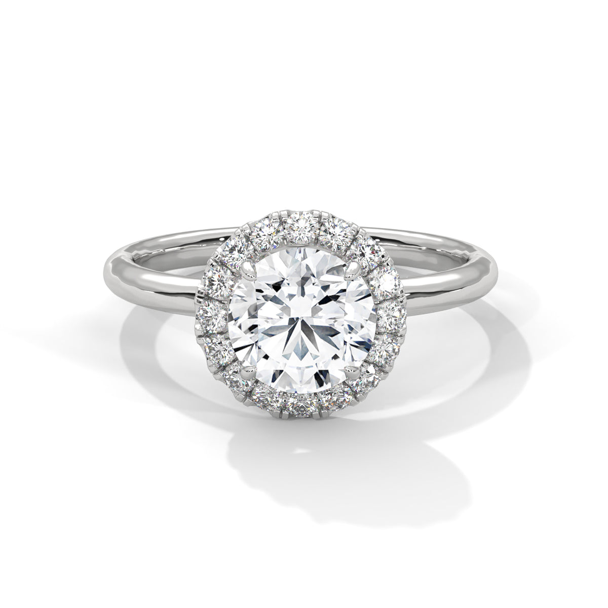 Diana Solitaire Halo Ring