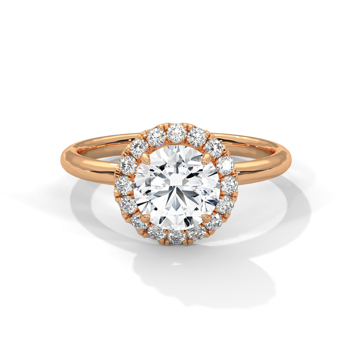 Diana Solitaire Halo Ring
