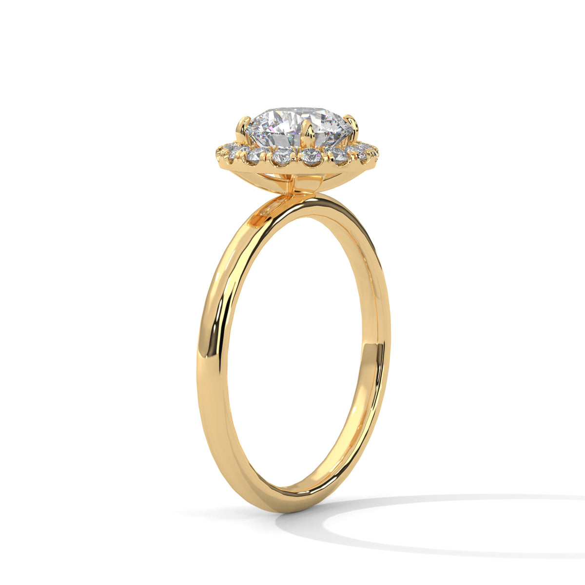 Diana Solitaire Halo Ring
