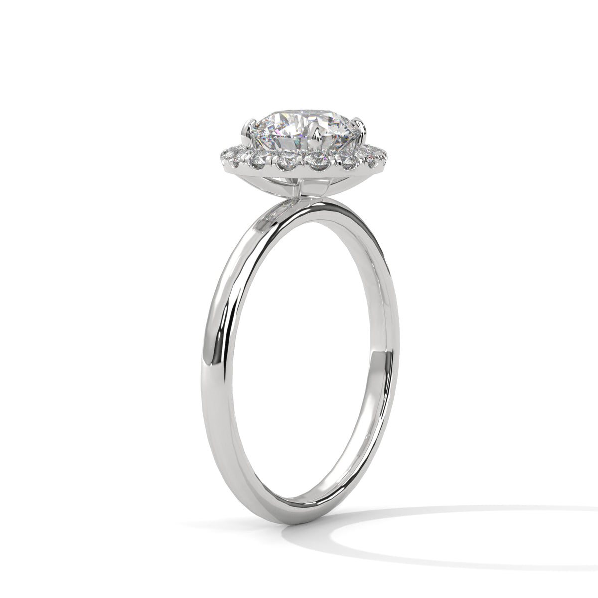 Diana Solitaire Halo Ring