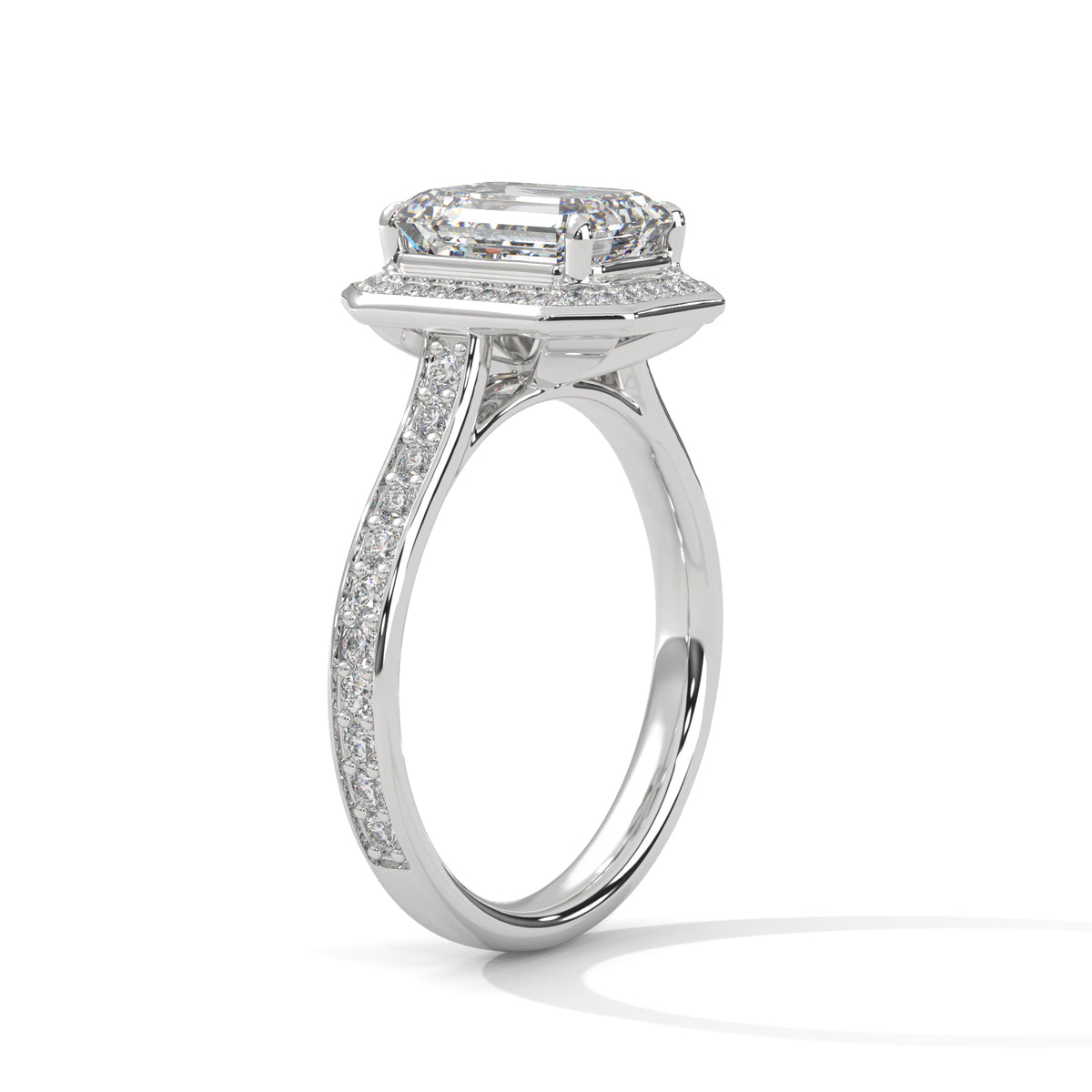 Madison Solitaire Halo Ring