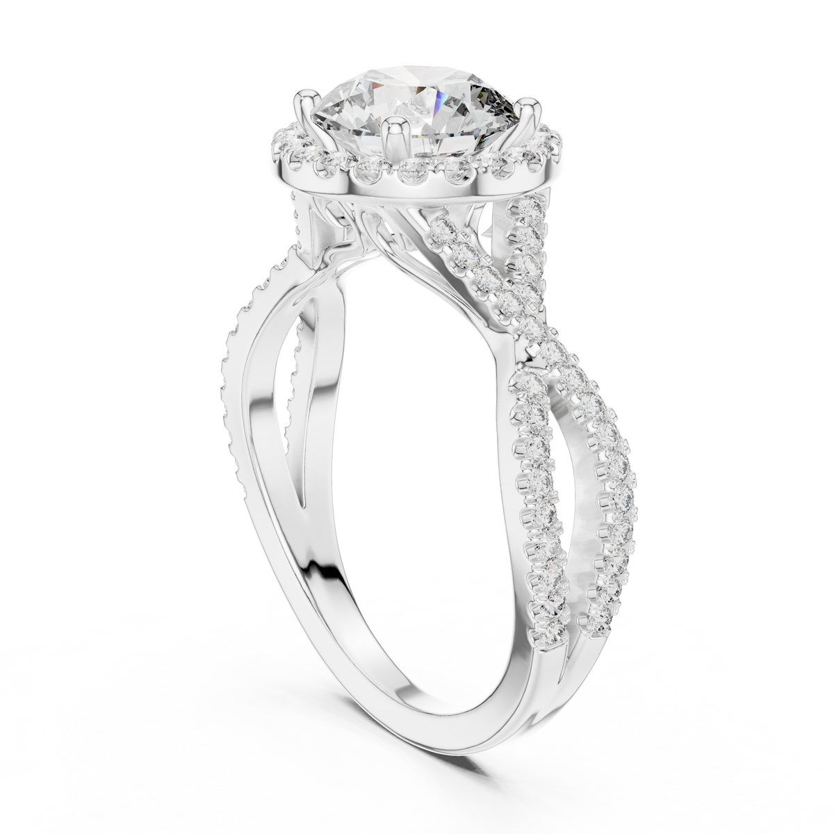 Caroline Solitaire Halo Ring