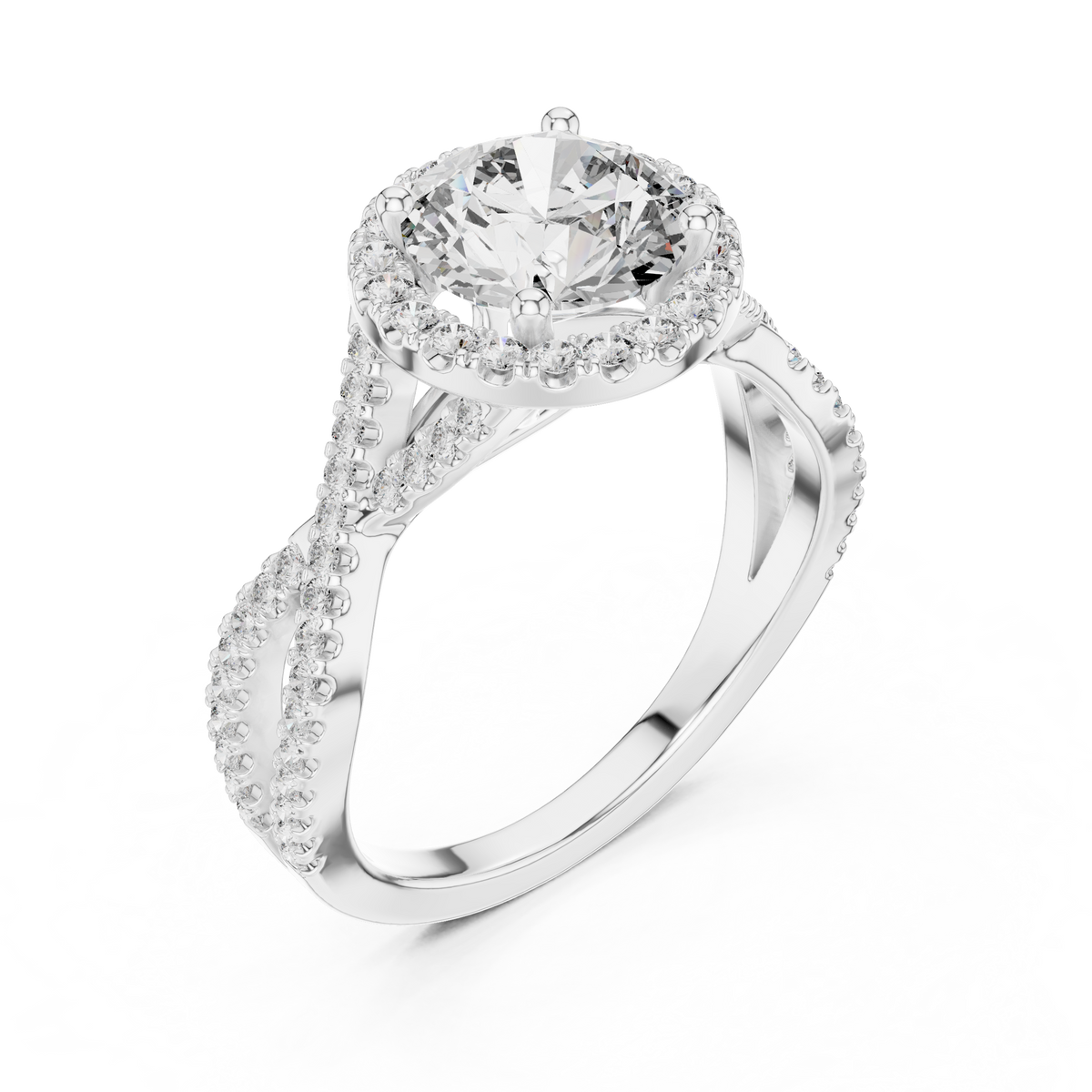 Caroline Solitaire Halo Ring