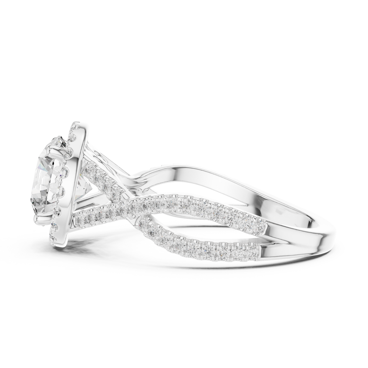 Caroline Solitaire Halo Ring