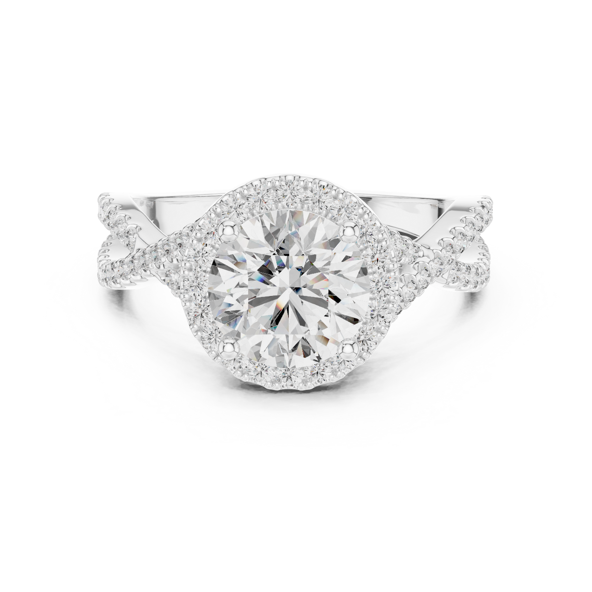 Caroline Solitaire Halo Ring