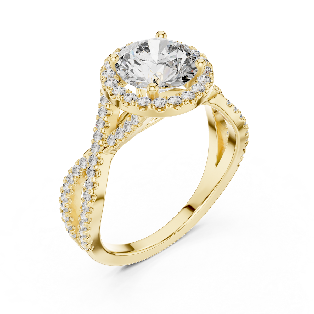 Caroline Solitaire Halo Ring