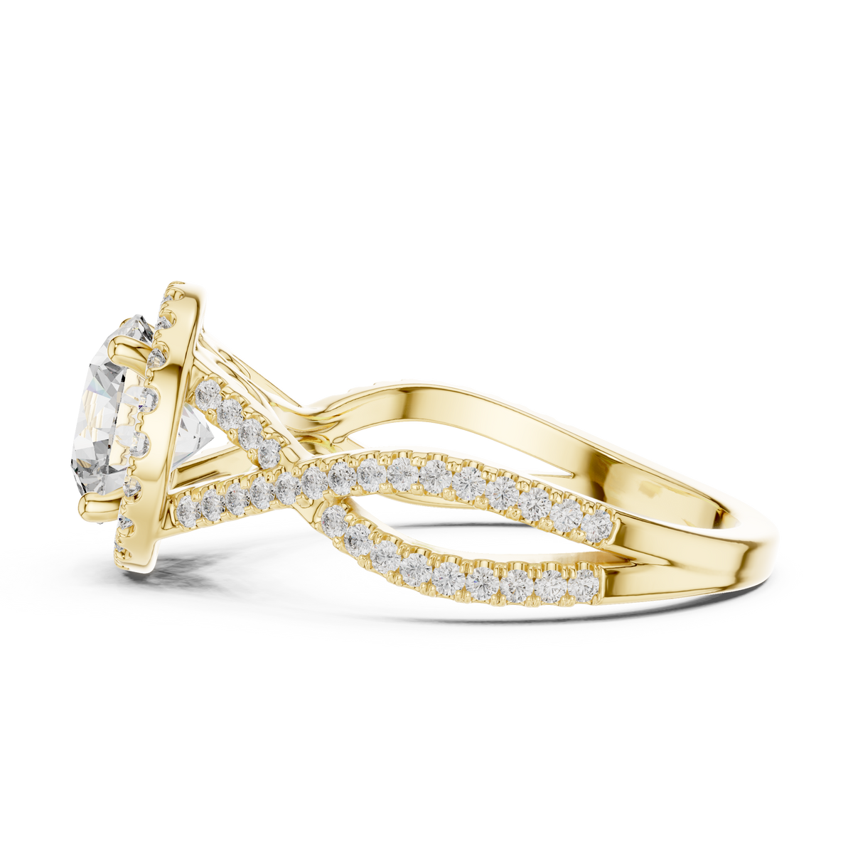 Caroline Solitaire Halo Ring