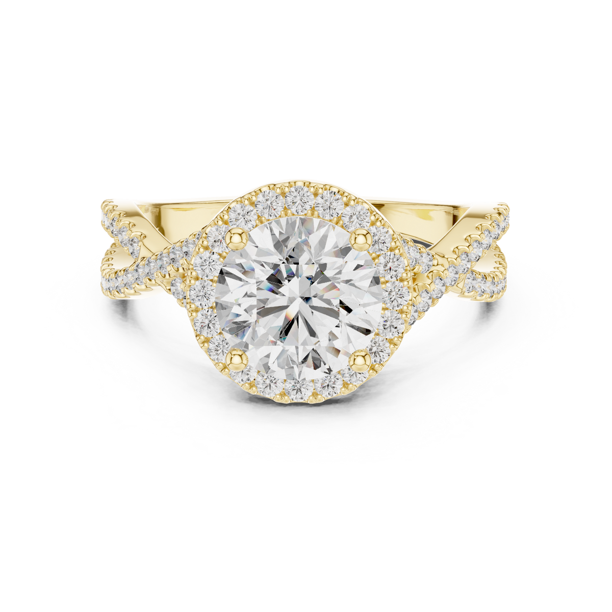 Caroline Solitaire Halo Ring