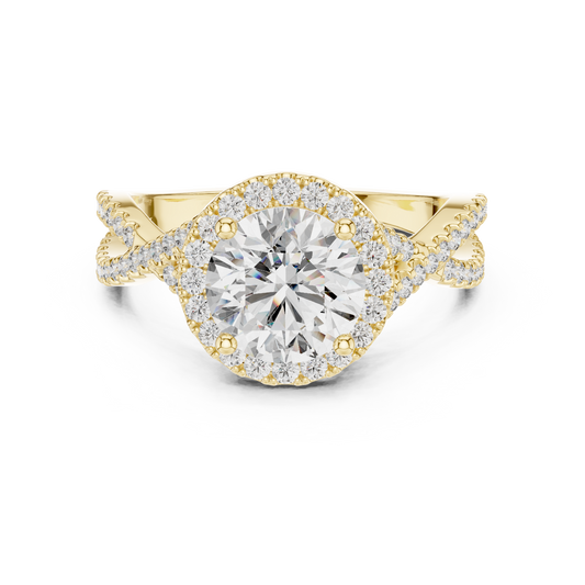 Caroline Solitaire Halo Ring
