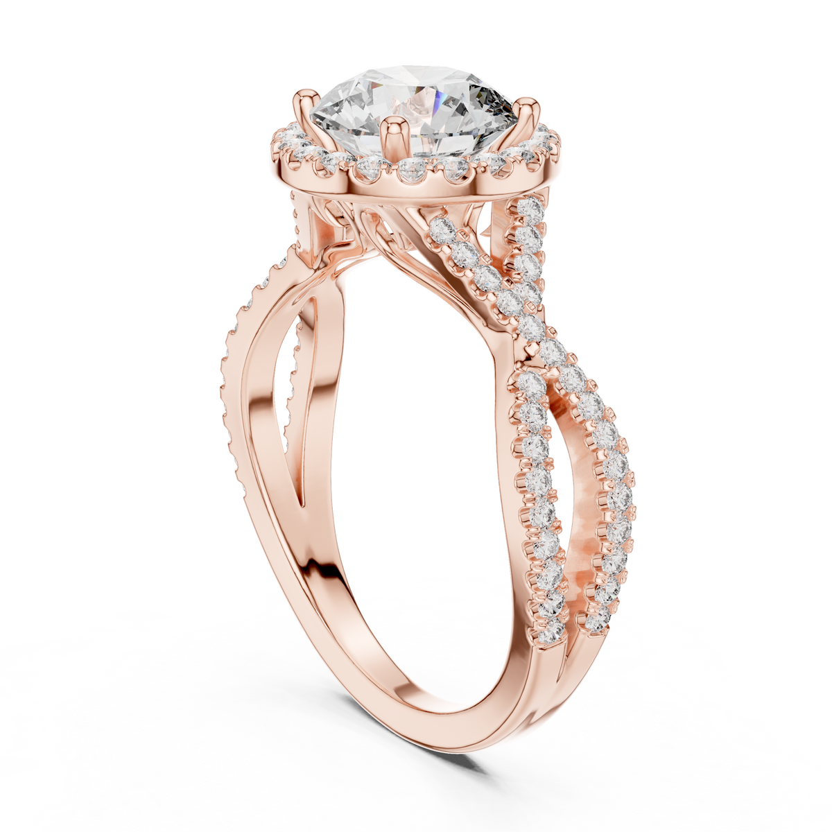 Caroline Solitaire Halo Ring