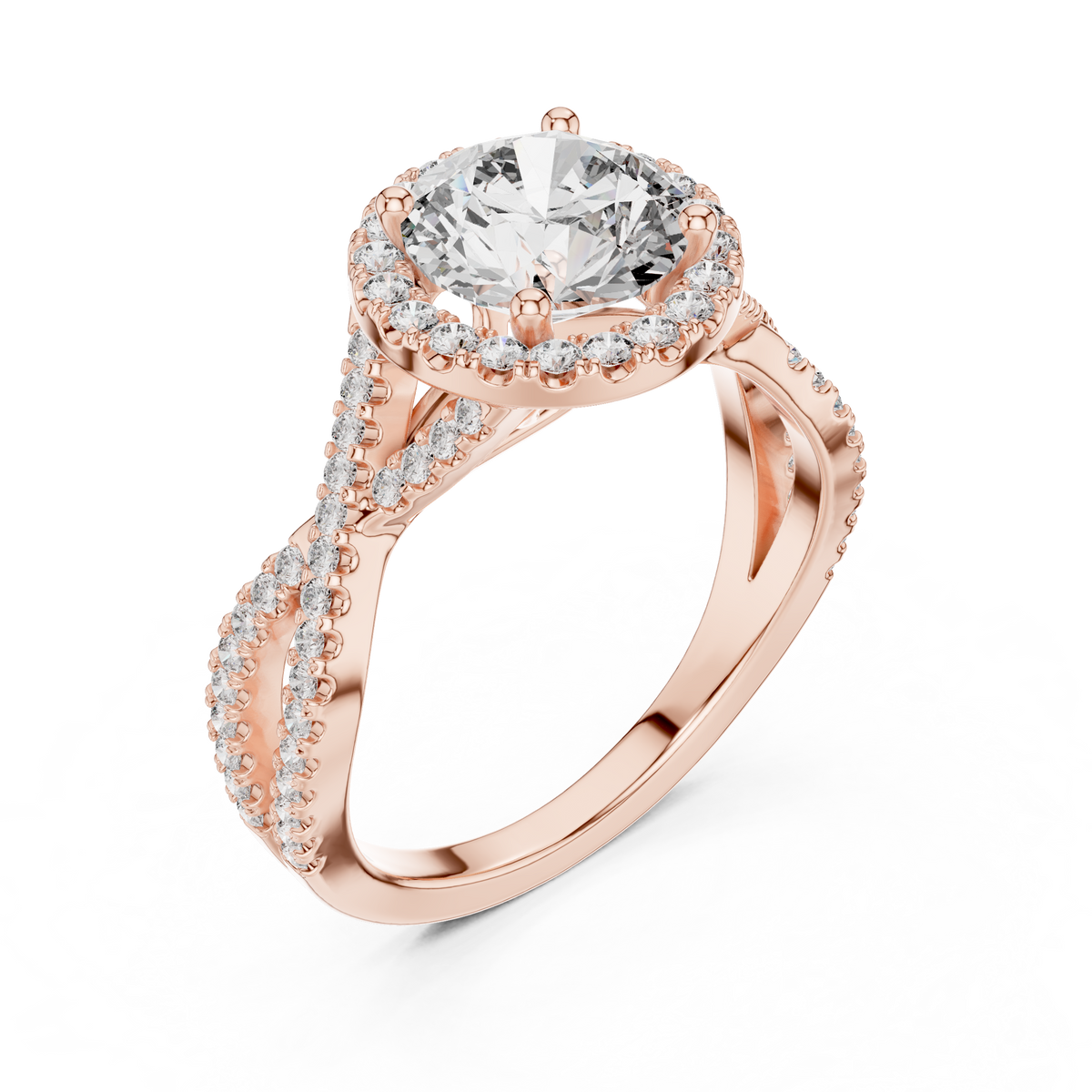Caroline Solitaire Halo Ring