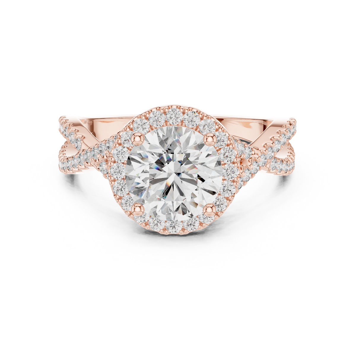 Caroline Solitaire Halo Ring