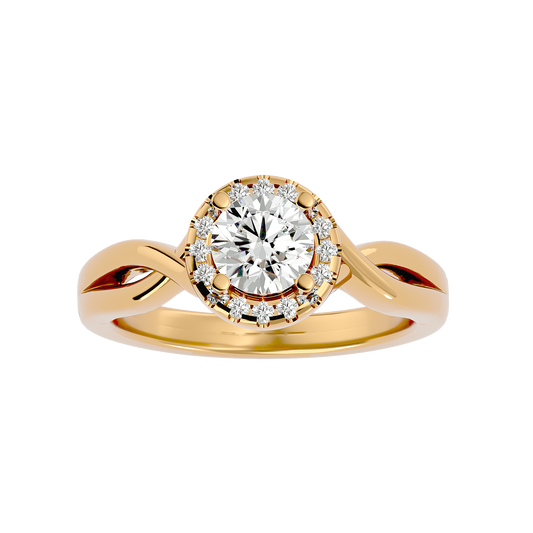 Gwendolyn Solitaire Halo Ring