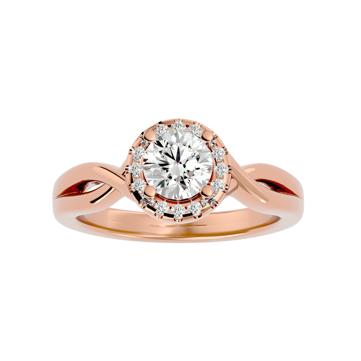 Gwendolyn Solitaire Halo Ring