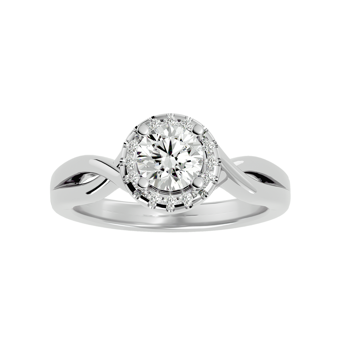 Gwendolyn Solitaire Halo Ring