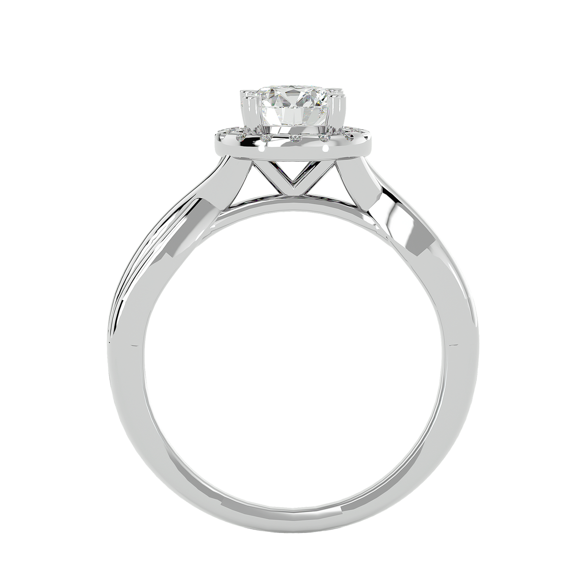 Gwendolyn Solitaire Halo Ring