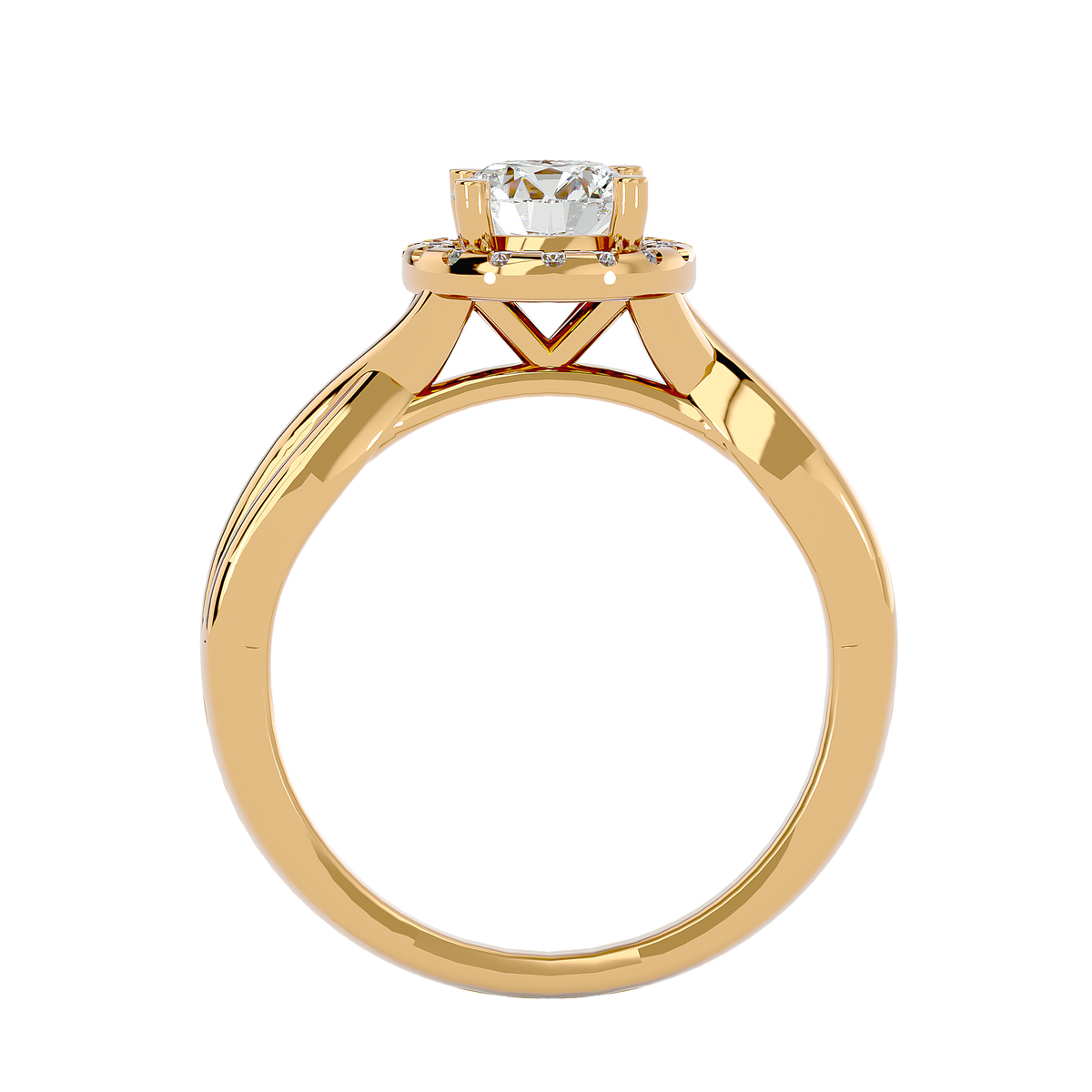 Gwendolyn Solitaire Halo Ring
